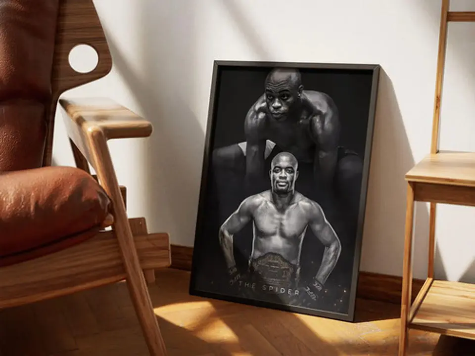 Cuadro De Anderson Silva Ufc Peleador + Marco 3