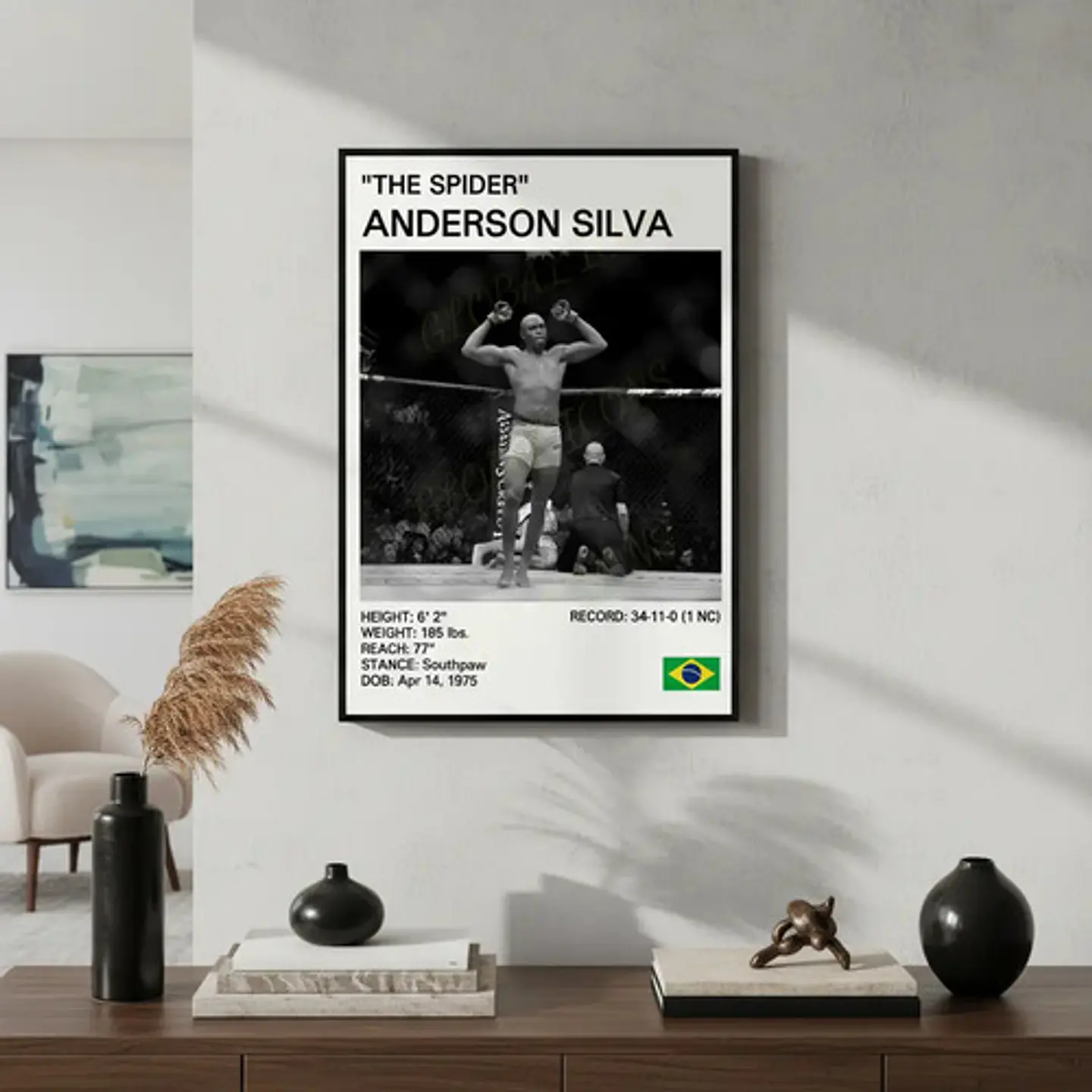 Cuadro De Anderson Silva Ufc Peleador + Marco 6