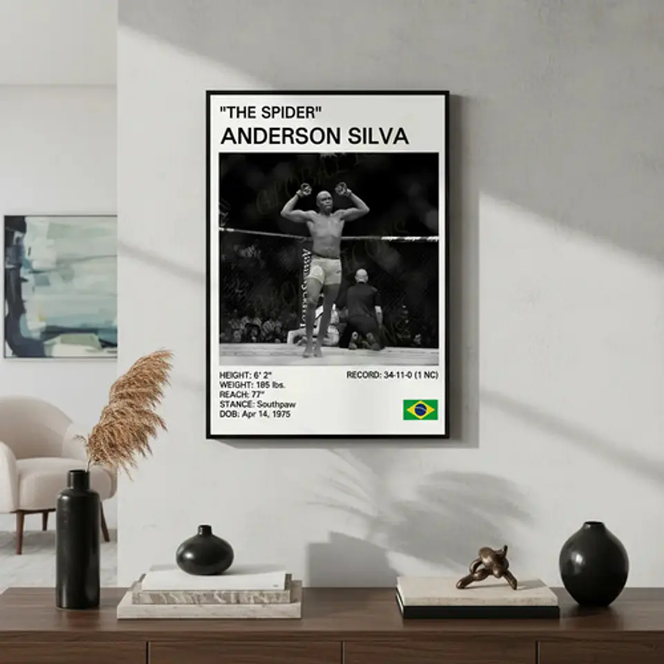 Cuadro De Anderson Silva Ufc Peleador + Marco 6