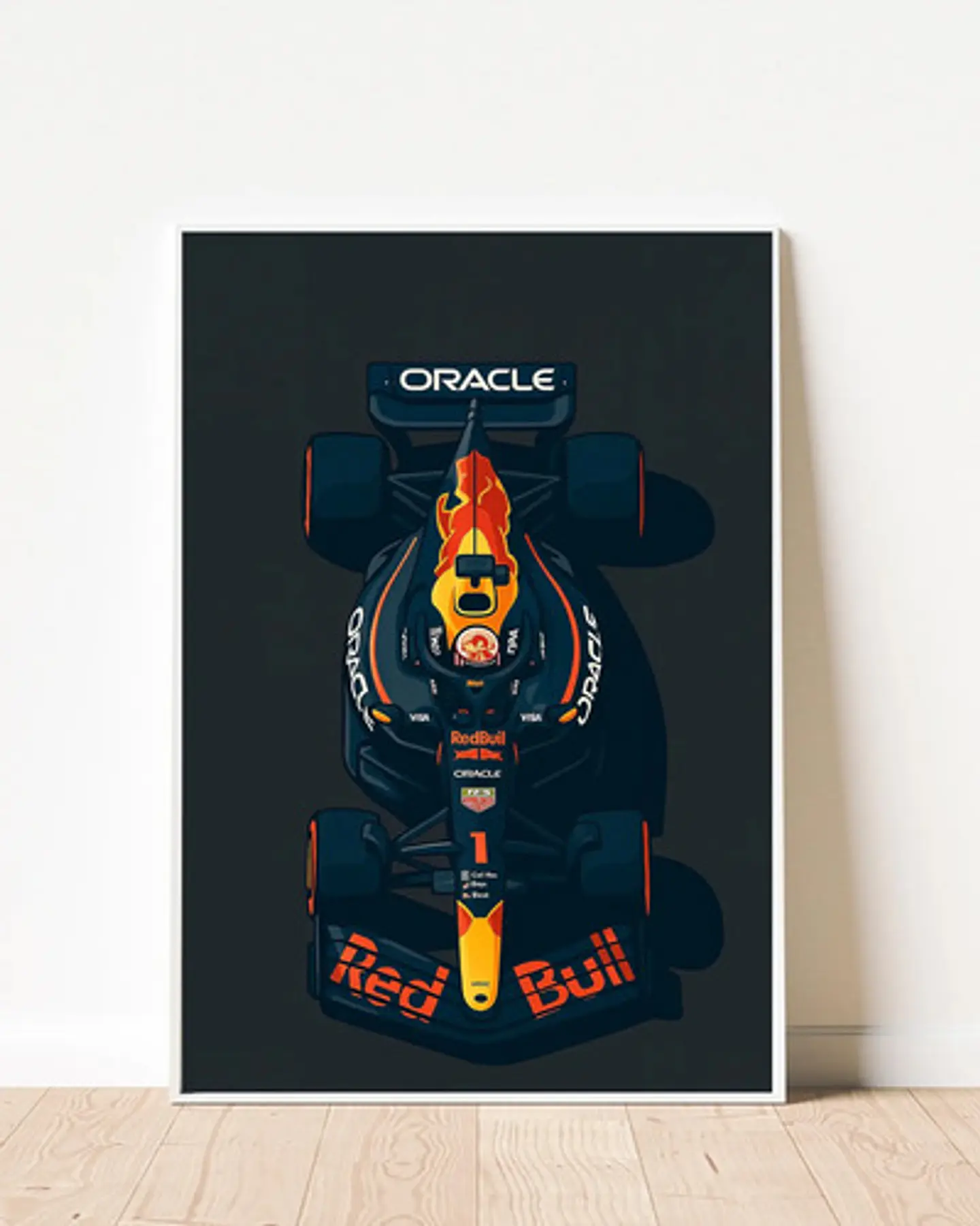 Cuadro Auto F1 Red Bull  Max Verstappen Deportivo + Marco 5