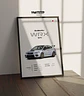 Cuadro Auto Subaru Wrx Sti  Deportivo Claro + Marco - Miniatura 3
