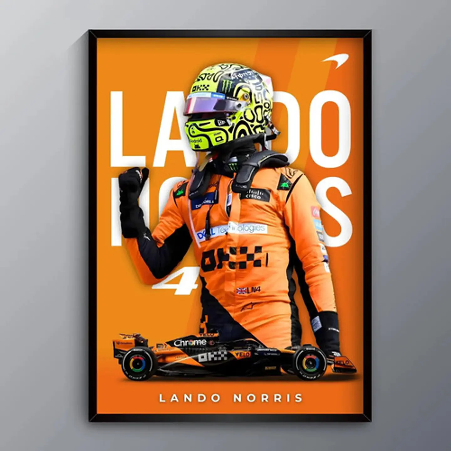 6 Cuadros De Lando Norris 4 Campeón Mclaren F1 + Marco 1