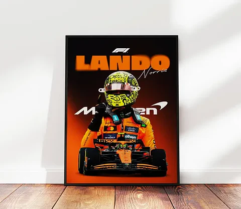 6 Cuadros De Lando Norris 4 Campeón Mclaren F1 + Marco