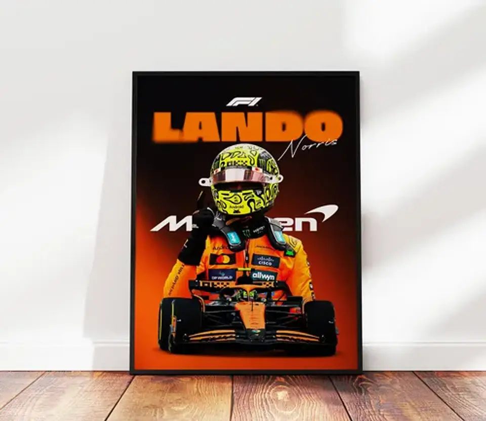 6 Cuadros De Lando Norris 4 Campeón Mclaren F1 + Marco 2