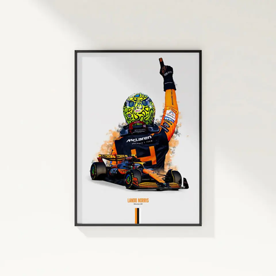 6 Cuadros De Lando Norris 4 Campeón Mclaren F1 + Marco 4
