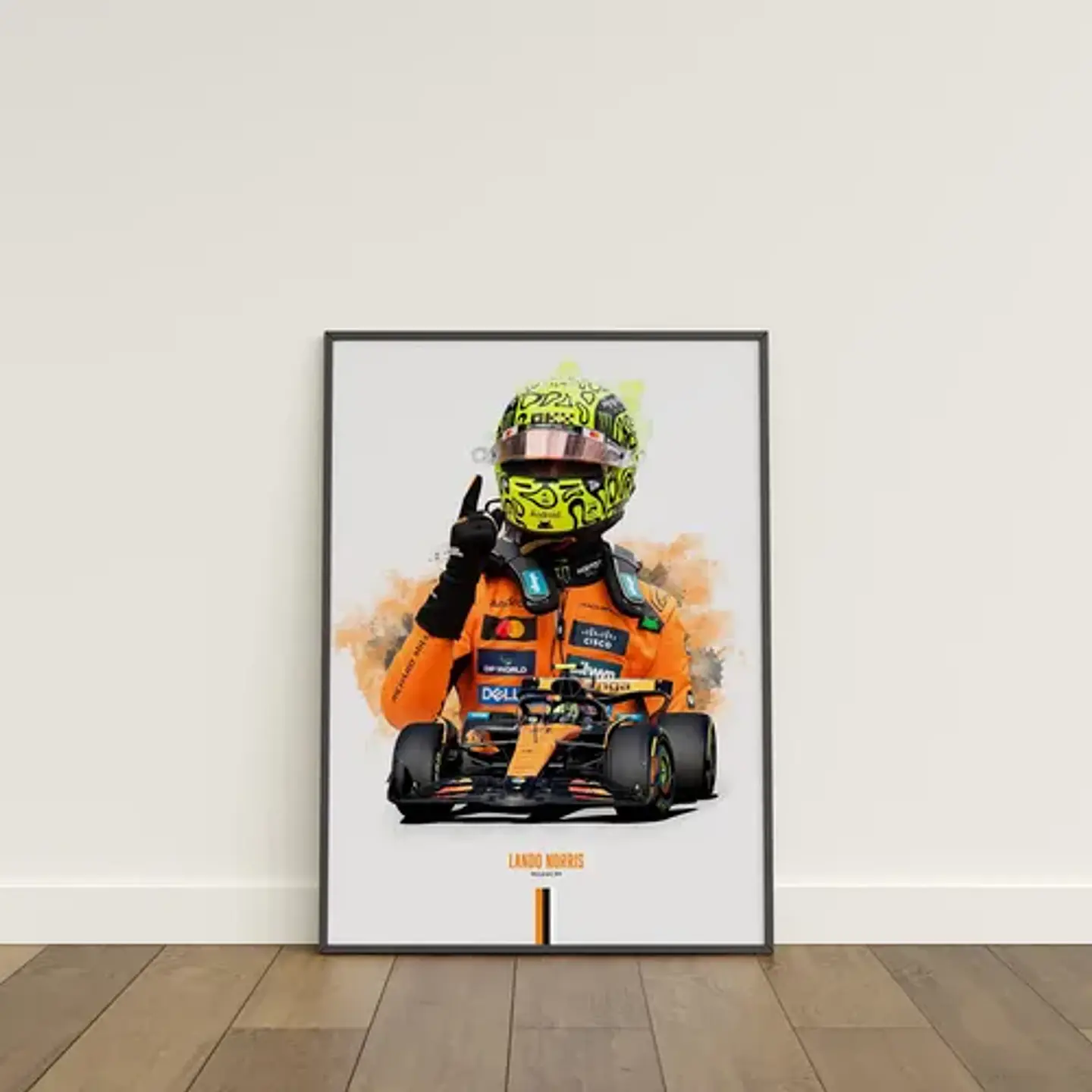 6 Cuadros De Lando Norris 4 Campeón Mclaren F1 + Marco 5