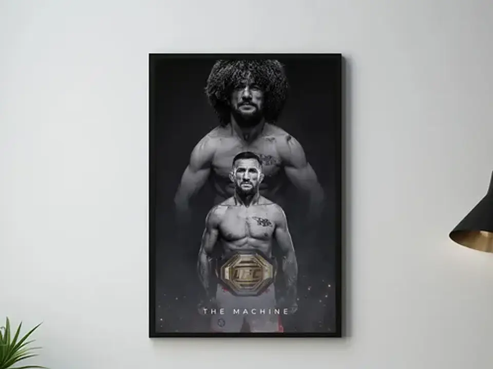 Cuadros De Merab Dvalishvili Ufc Peleador La Maquina + Marco 3