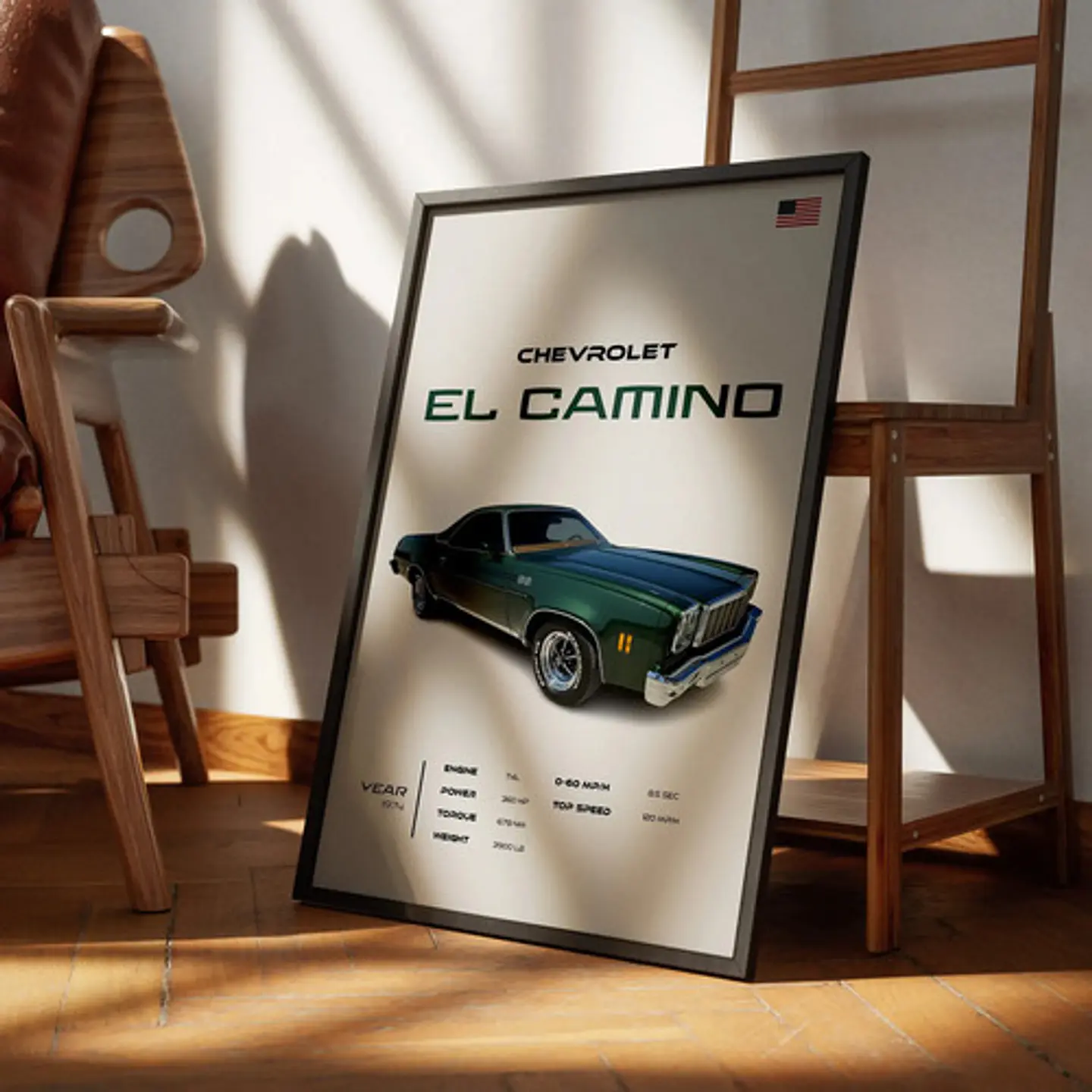 Cuadro Auto 1974 Chevrolet El Camino Ss  Deportivo  + Marco 1