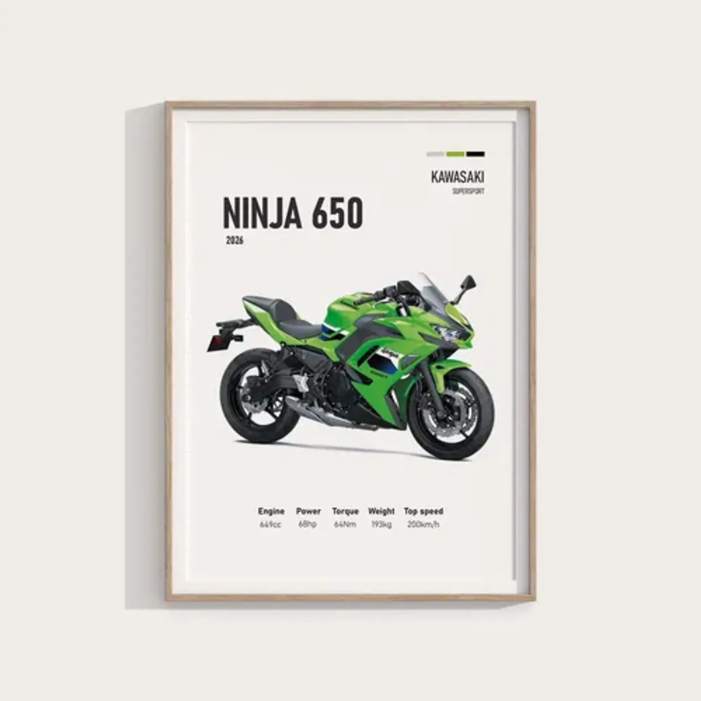 Cuadros De Modelos Motos Kawasaki Ninja + Marco Negro 7