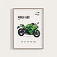Cuadros De Modelos Motos Kawasaki Ninja + Marco Negro - Miniatura 7