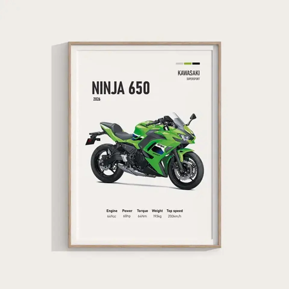 Cuadros De Modelos Motos Kawasaki Ninja + Marco Negro 7