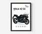 Cuadros De Modelos Motos Kawasaki Ninja + Marco Negro - Miniatura 12
