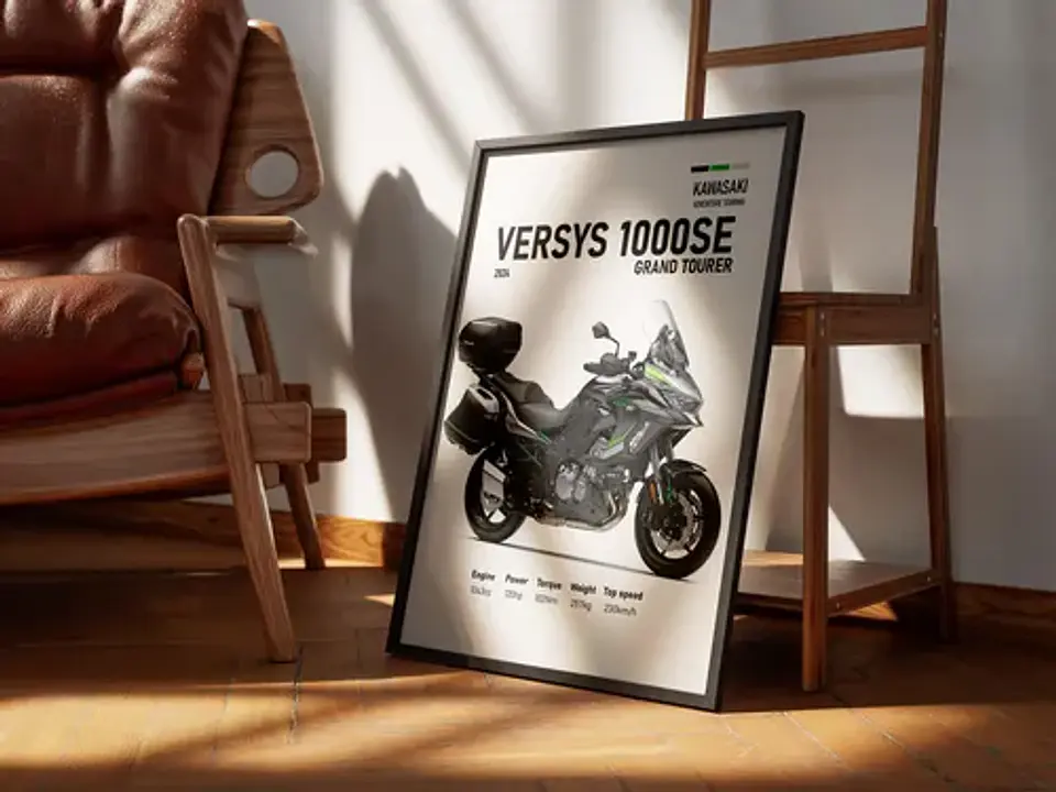 Cuadros De Modelos Motos Kawasaki Ninja + Marco Negro 14