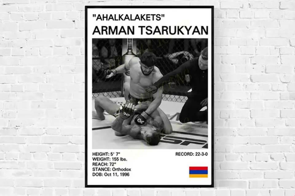 Cuadro Ufc Arman Tsarukyan Peso Ligero Mma + Marco Negro 2