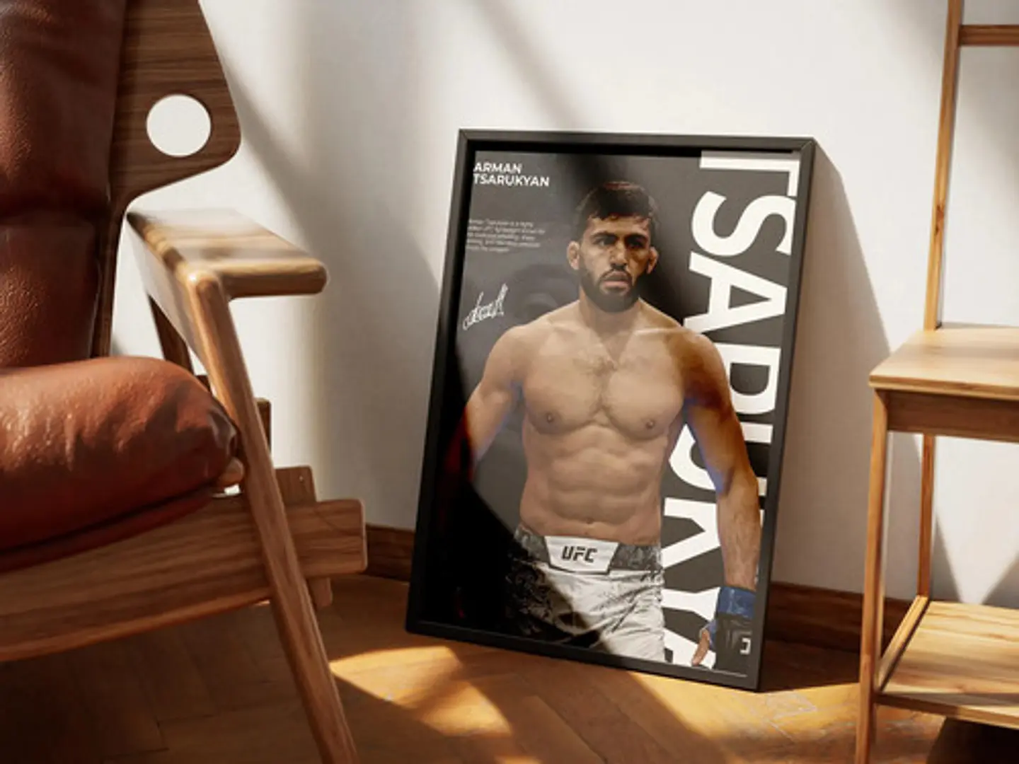 Cuadro Ufc Arman Tsarukyan Peso Ligero Mma + Marco Negro 4