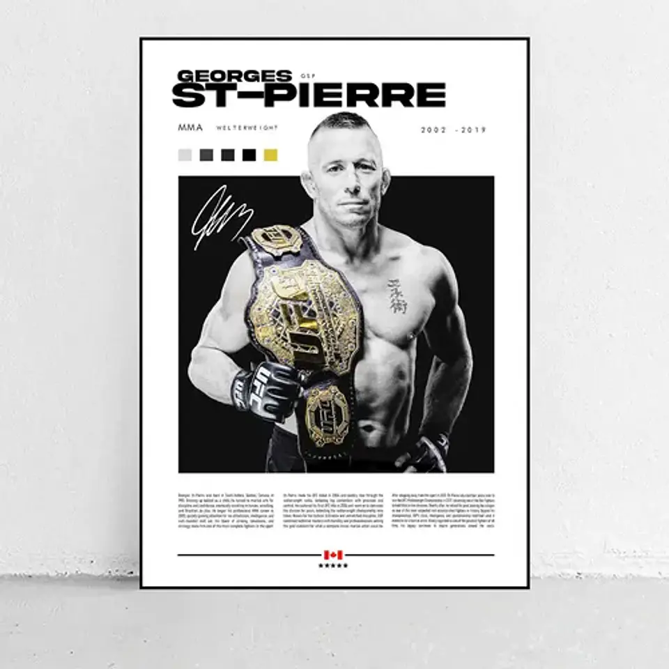 Cuadros De Peleadores Leyendas Ii Ufc Mma + Marco 7