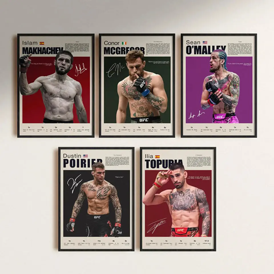 Cuadros De Peleadores Leyendas Ufc I Mma + Marco 1