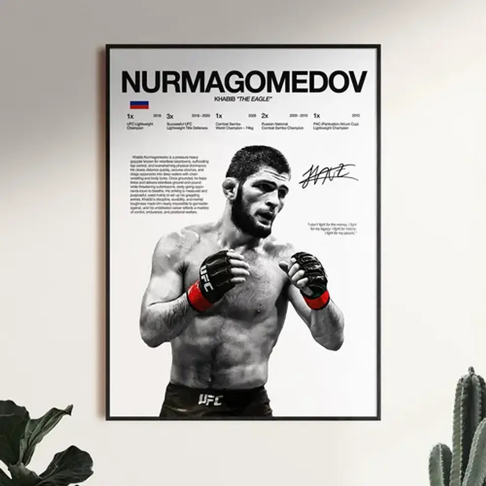 Cuadro De Khabib Nurmagomedov Ufc Peleador + Marco 1