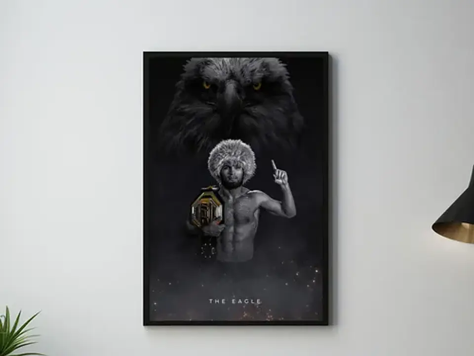 Cuadro De Khabib Nurmagomedov Ufc Peleador + Marco 2