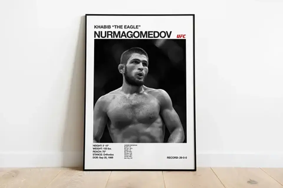 Cuadro De Khabib Nurmagomedov Ufc Peleador + Marco 5