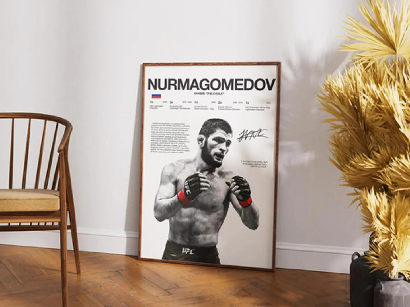 Cuadro De Khabib Nurmagomedov Ufc Peleador + Marco 6