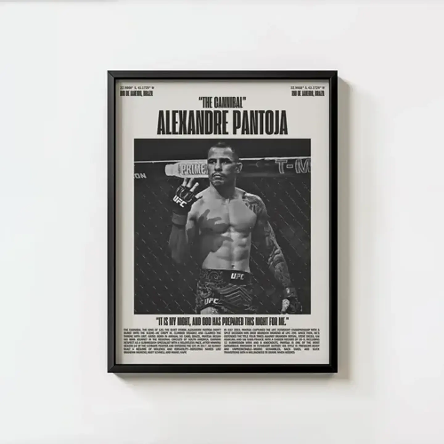 Cuadros De Alexandre Pantoja Ufc El Caníbal Peleador + Marco 2