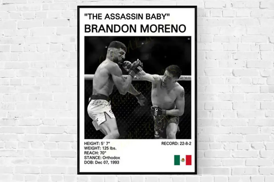 Cuadros De Brandon Moreno Ufc Peleador + Marco 4