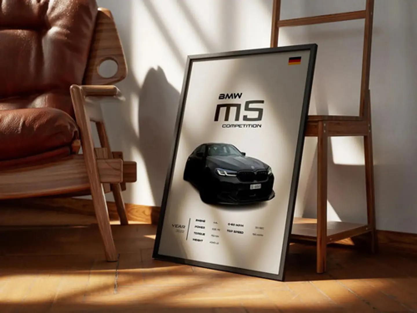 Cuadro Auto Bmw M5 Competition Deportivo + Marco 1