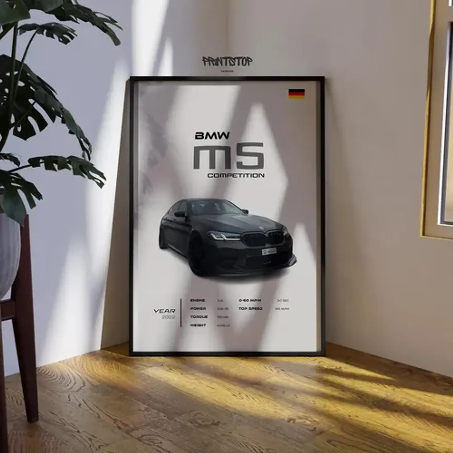 Cuadro Auto Bmw M5 Competition Deportivo + Marco 2