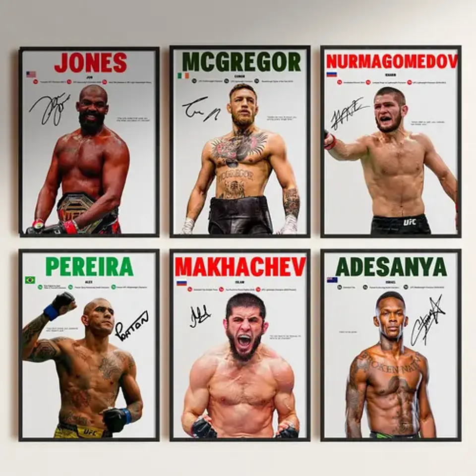 Cuadros De Peleadores Leyendas Ufc Mma + Marco 1