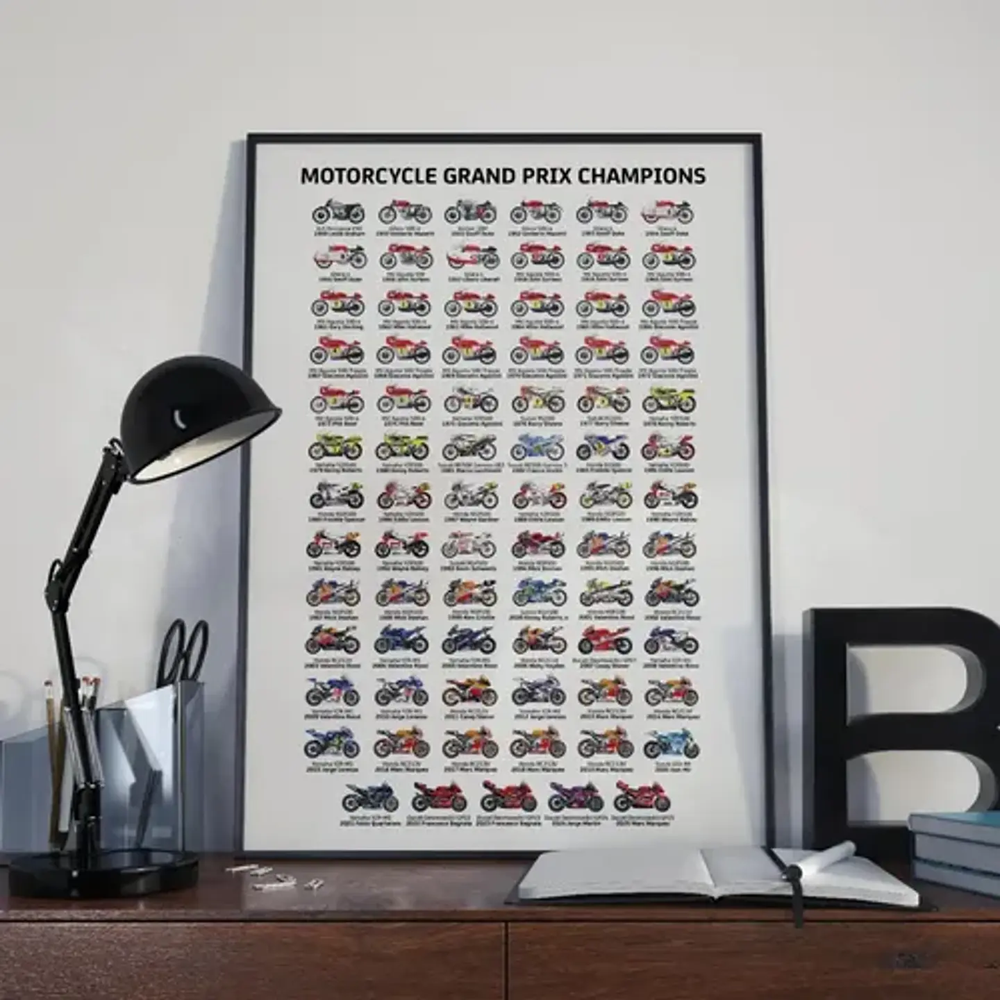 Cuadro Historico Campeones Del Mundo De Moto Gp 1
