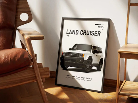 Cuadro Camioneta Toyota Land Cruiser + Marco