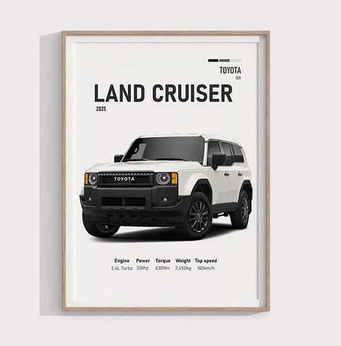 Cuadro Camioneta Toyota Land Cruiser + Marco