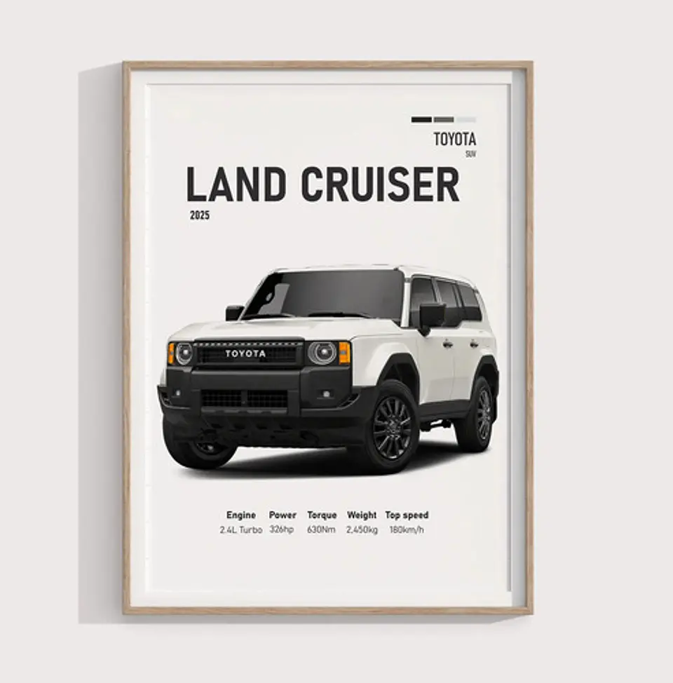 Cuadro Camioneta Toyota Land Cruiser + Marco 2