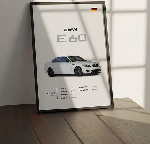 Cuadro Auto Bmw E60 Deportivo + Marco