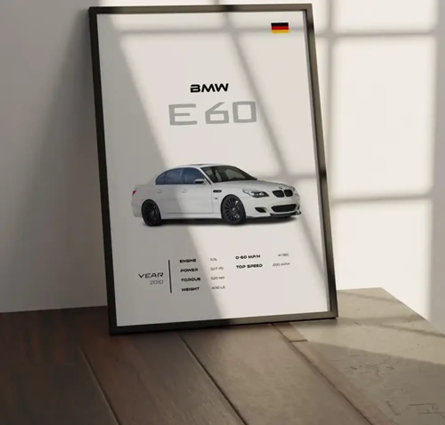 Cuadro Auto Bmw E60 Deportivo + Marco 1