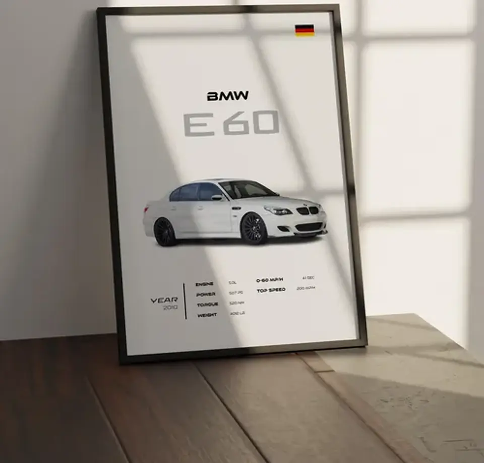 Cuadro Auto Bmw E60 Deportivo + Marco 1
