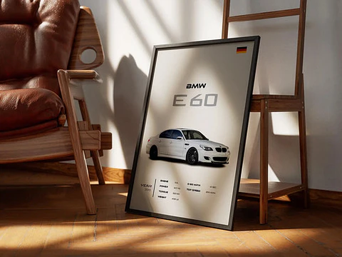 Cuadro Auto Bmw E60 Deportivo + Marco