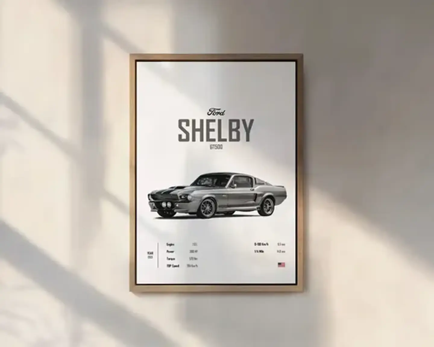 Cuadros Shelby Ford Gt500 De 1979 + Marco 1