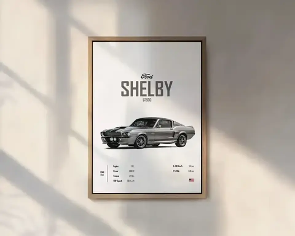 Cuadros Shelby Ford Gt500 De 1979 + Marco 1