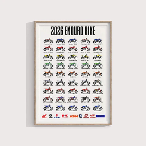 Cuadro Colección Todas Las Motos Enduro 2026 + Marco