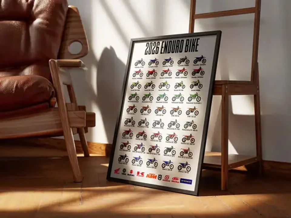 Cuadro Colección Todas Las Motos Enduro 2026 + Marco 3