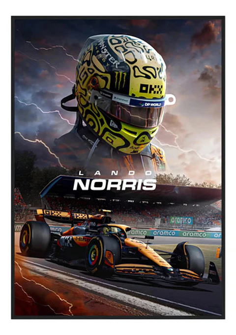 Cuadros De Lando Norris 4 Campeón 2025-6 Mclaren F1 + Marco