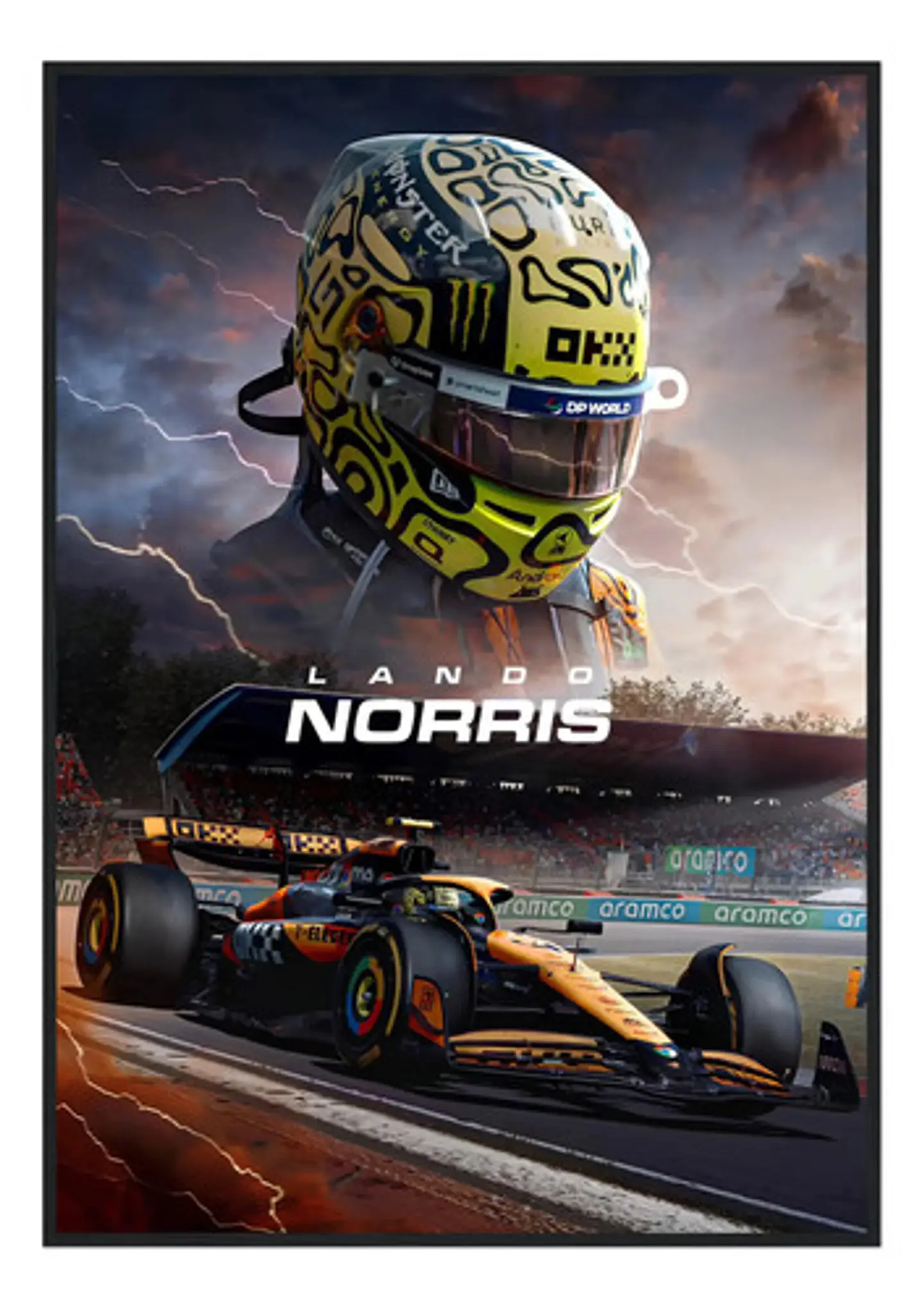 Cuadros De Lando Norris 4 Campeón 2025-6 Mclaren F1 + Marco 1