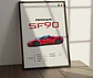 Cuadro Auto Ferrari Sf90 Deportivo + Marco - Miniatura 1