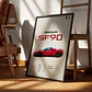 Cuadro Auto Ferrari Sf90 Deportivo + Marco - Miniatura 2