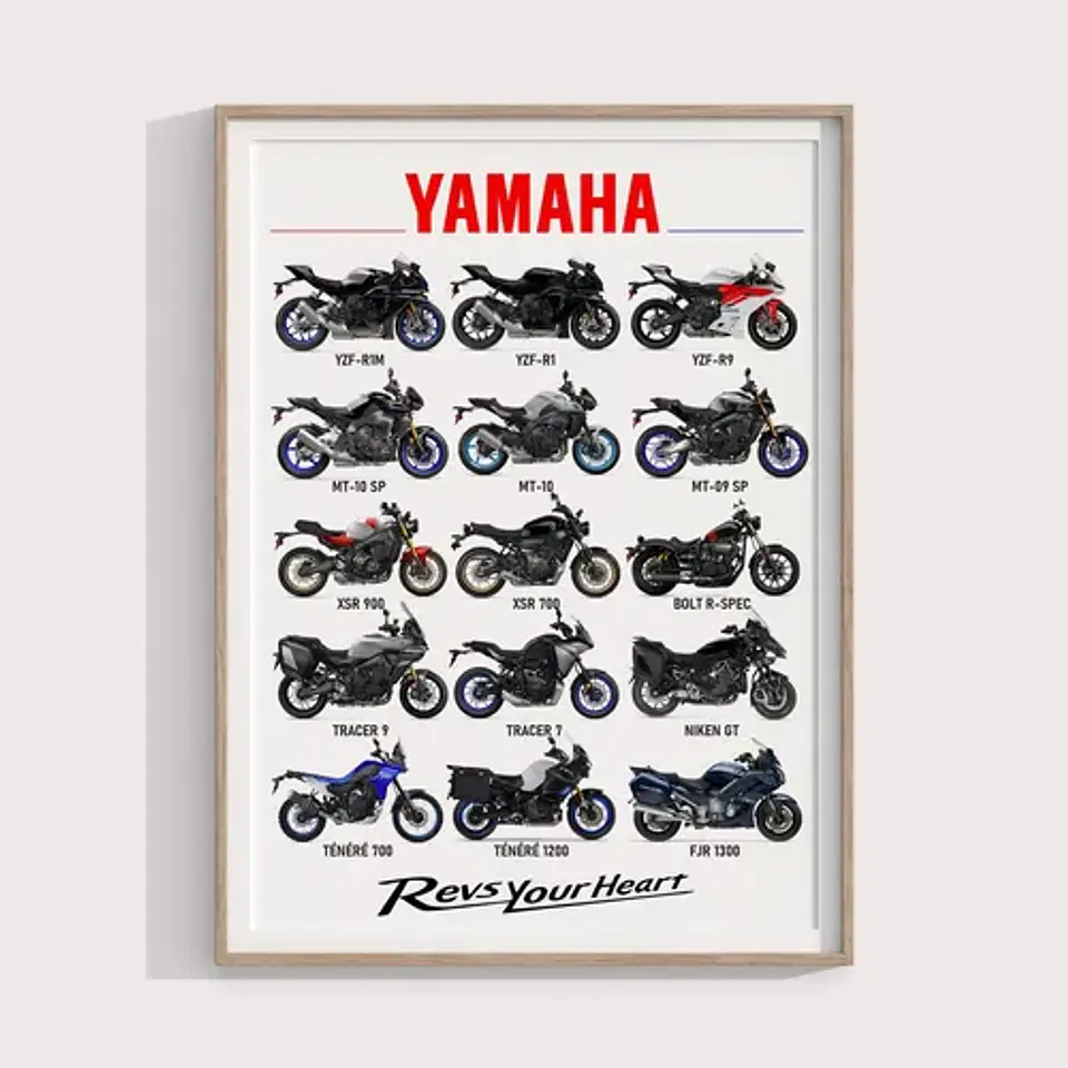 Cuadro Motos Colección Yamaha Deportivo + Marco 2