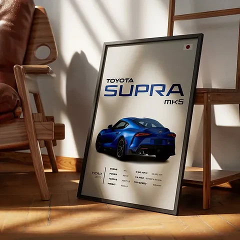 Cuadro Auto Toyota Supra Mk5  Deportivo + Marco