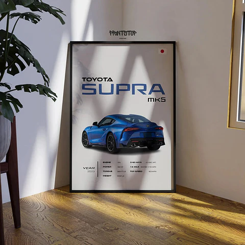 Cuadro Auto Toyota Supra Mk5  Deportivo + Marco