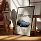 Cuadro Auto Chevrolet Corvette C3 Deportivo + Marco - Miniatura 1